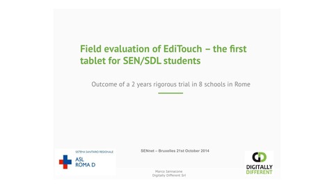 Presentazione Field evaluation of EdiTouch, 2014